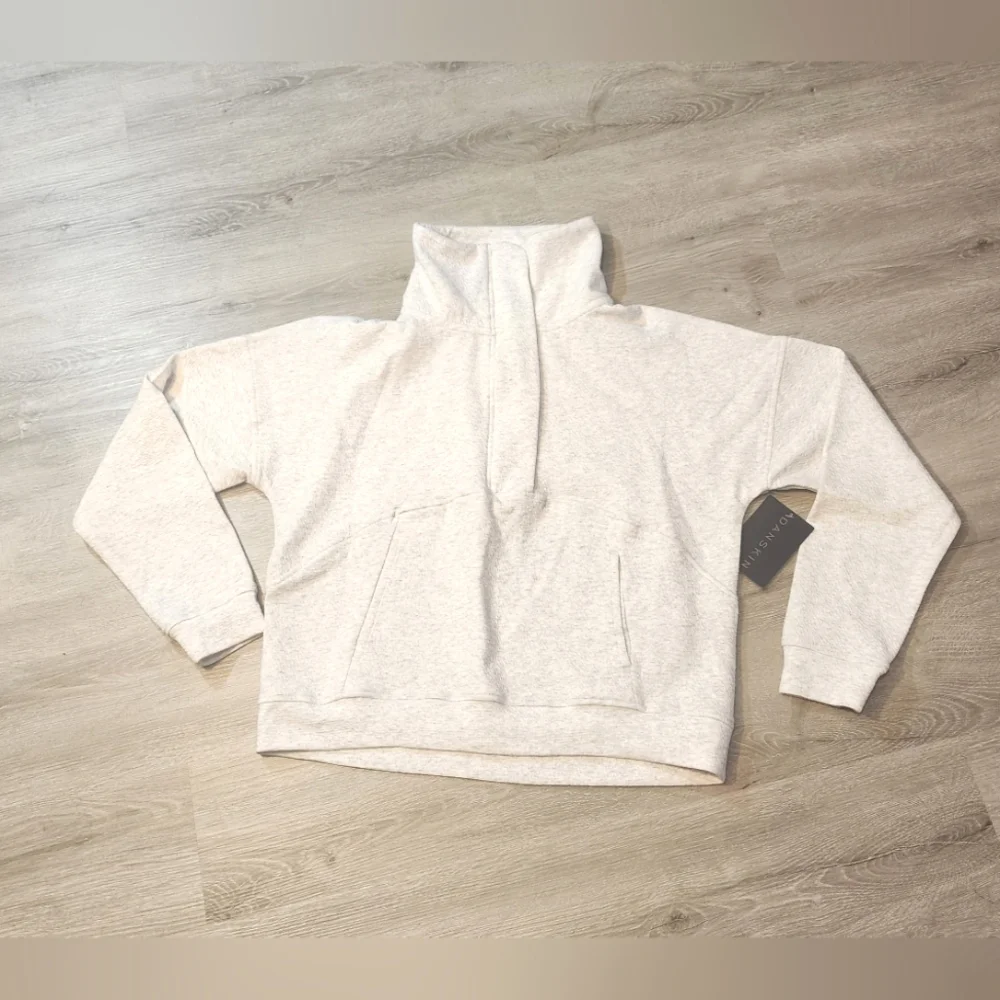 Danskin Wave Jacquard Heather Grey 1/4 Zip Pullover Size XS